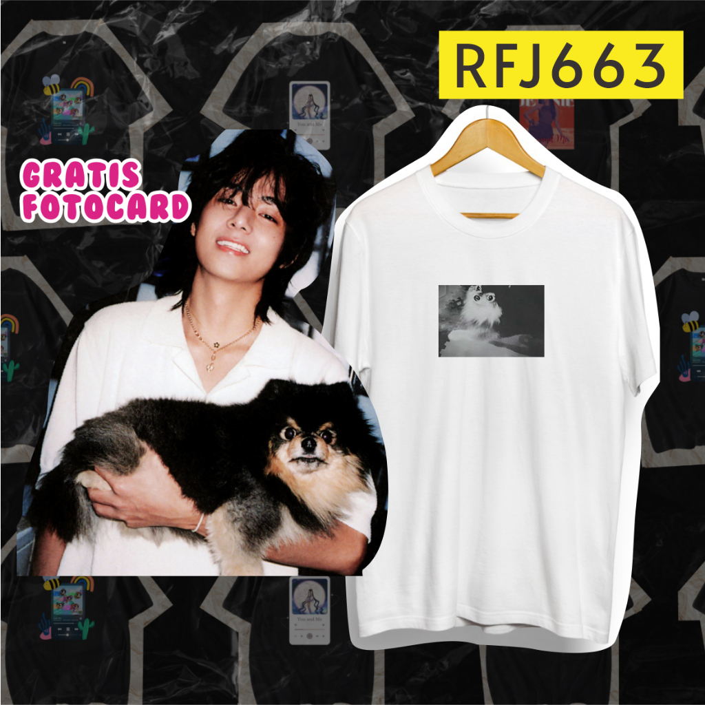 Rfj663 เสื้อยืดKpop Jimin Taehyung layover Yeontan guk BW + Photocard