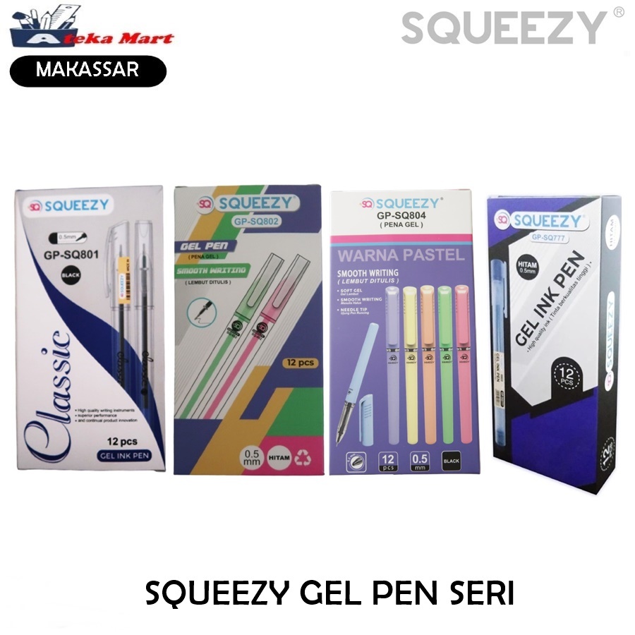 [PAK/12PCS] ปากกาเจลปลาหมึก GP-SQ801GP-SQ802 GP-SQ804 GP-SQ777