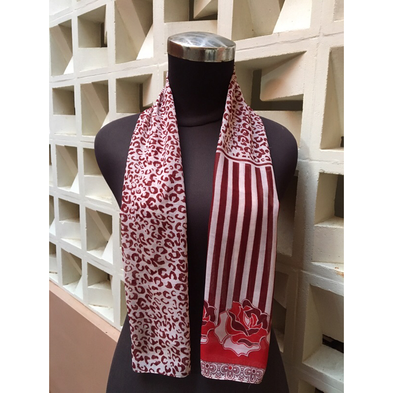 SELI SYAL ABSTRACT BATIK FLOWER MOTIF SCARF สําหรับผู้หญิง ผู้หญิง ผู้ชาย