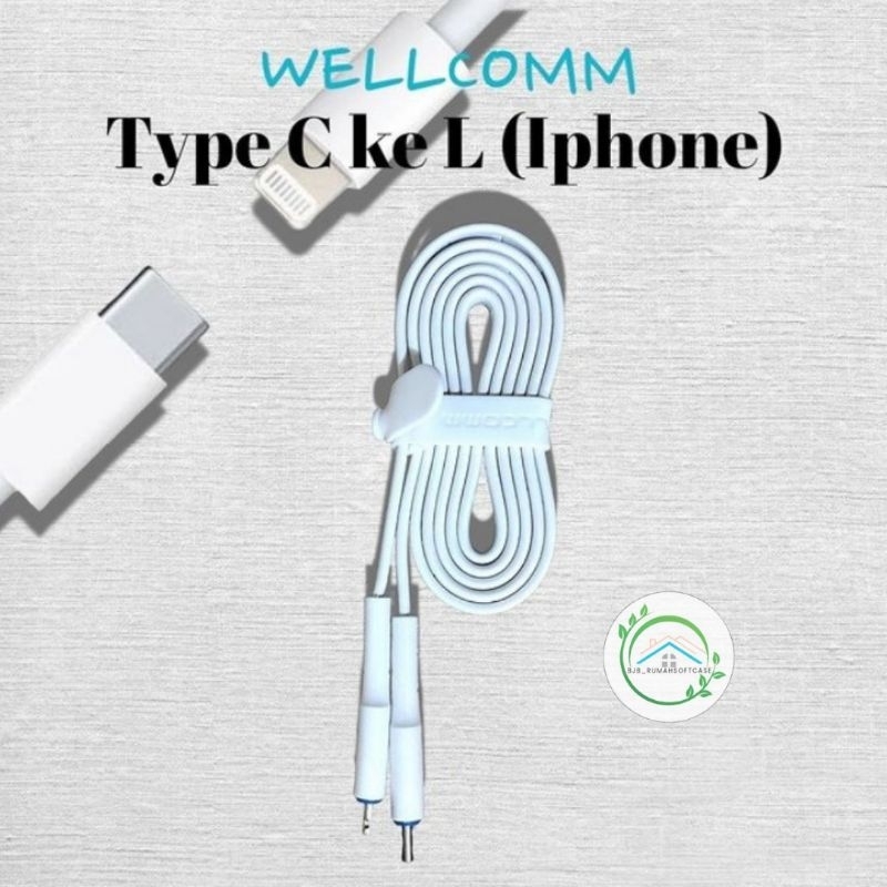 (TYPE C TO IPHONE) WELLCOMM FAST CHARGING TYPE C TO LIGHTNING IPHONE DATA CHARGER CABLE