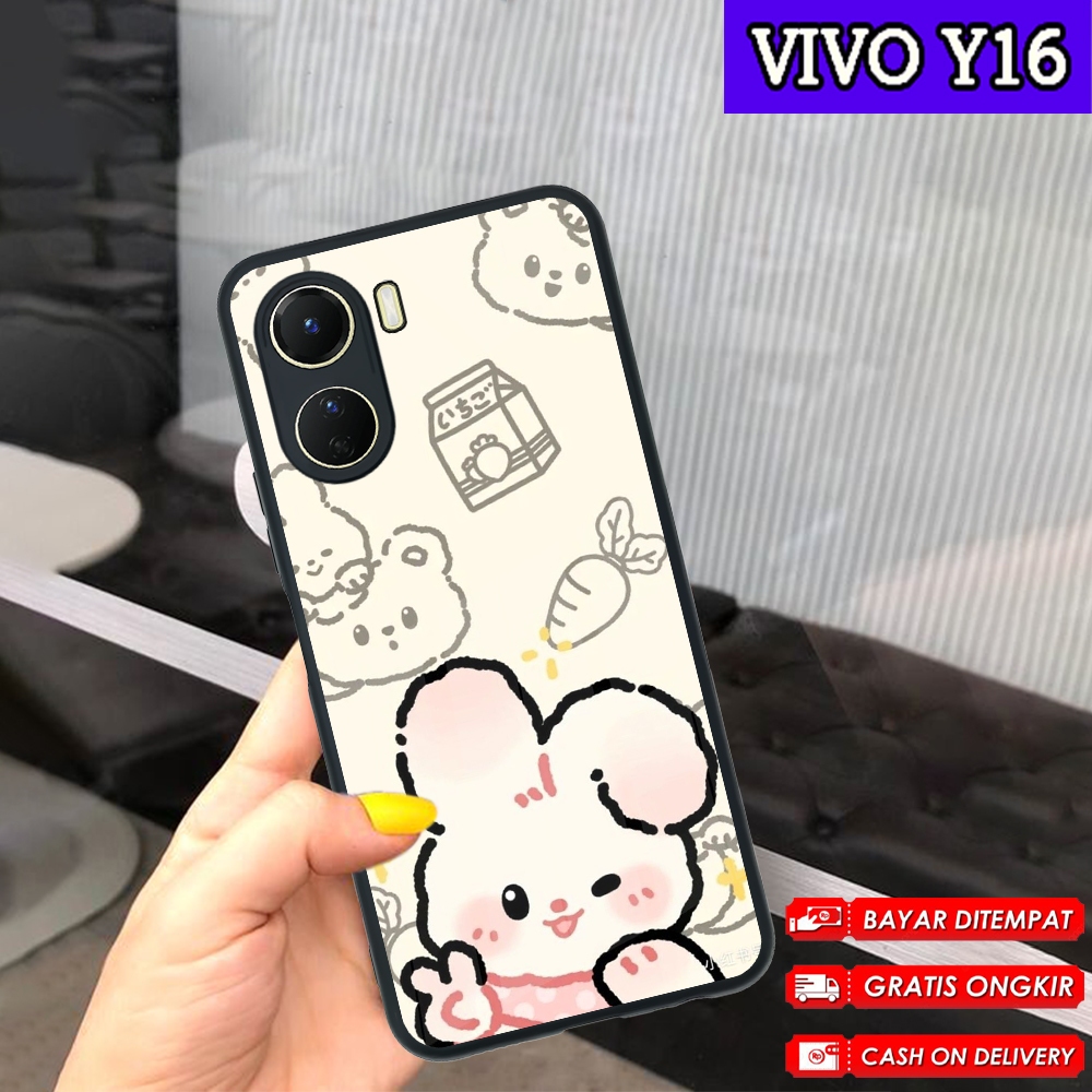 Hp [AN16] Case Glossy VIVO Y16 Casing Glitter Pic HD Motif CUTE ANIMALS| เคสโทรศัพท์มือถือ Vivo Y16|