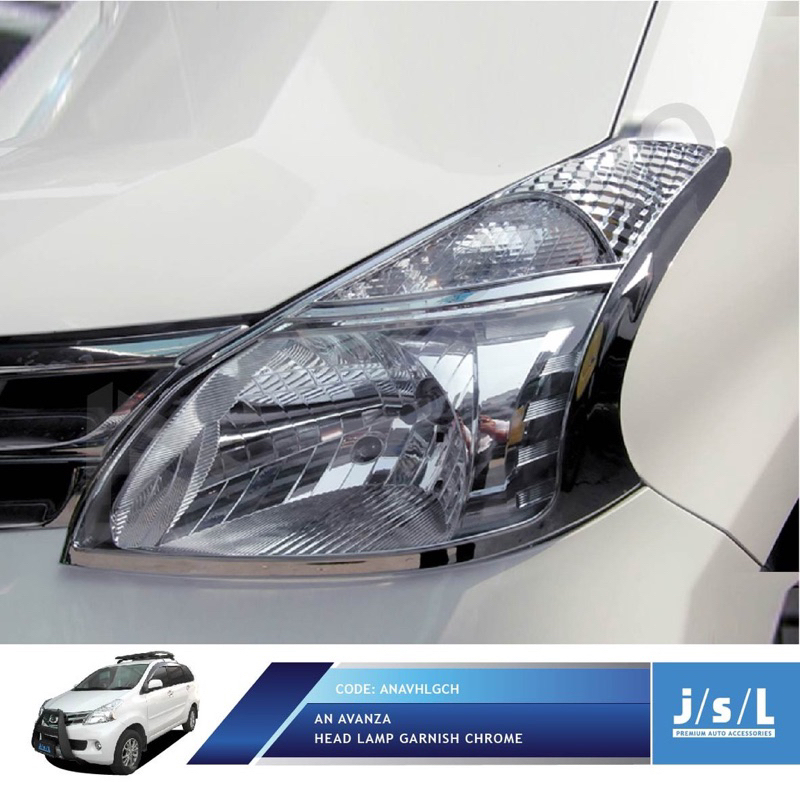 ใหม่ทั้งหมด AVANZA / XENIA 2012 2013 2014 HEADLAMP GARNISH HEADLAMP COVER CHROME SPORTY CHROME ORIGINAL JSL MEDAN