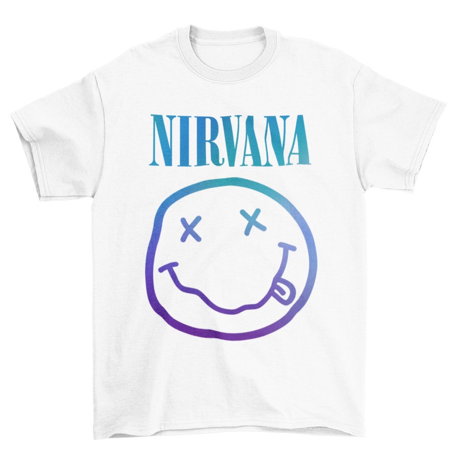 Tomoshinc Nirvana Mens Band T-Shirt - Grunge neon