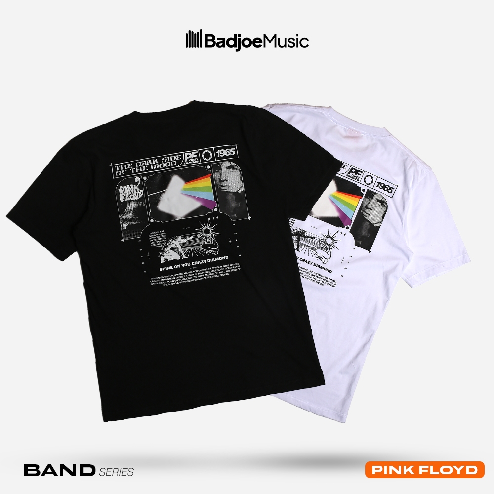 Pink Floyd เสื้อยืด - Pink Floyd 3 band T-Shirt - Premium Music Shirt - Makebadjoe Music