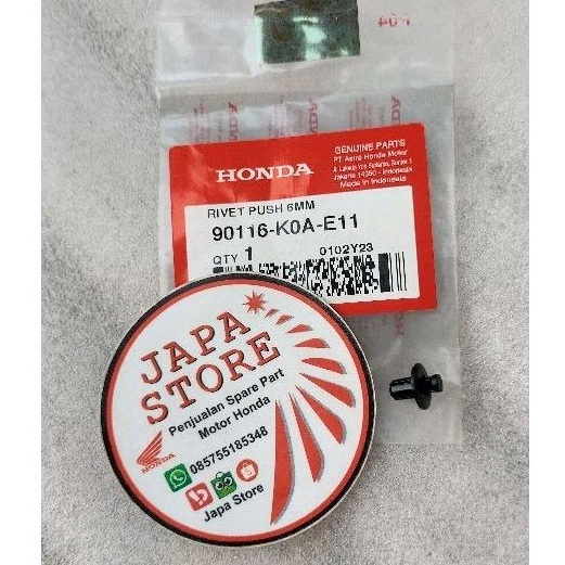 90116K0AE11 Rivet Push 6MM CBR250RR K64J CB150X CB150R K15P ADV 150 BeAT K1A Genio SCOOPY K2F