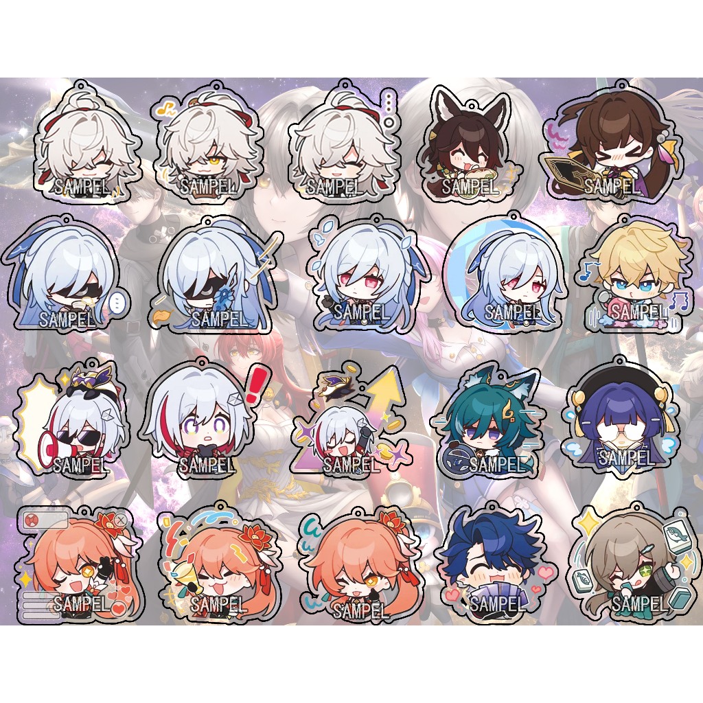 GANTUNGAN Honkai Star Rail ทั้งหมด 06 พวงกุญแจ - พวงกุญแจ - พวงกุญแจ - อะนิเมะ - เกม - HSR