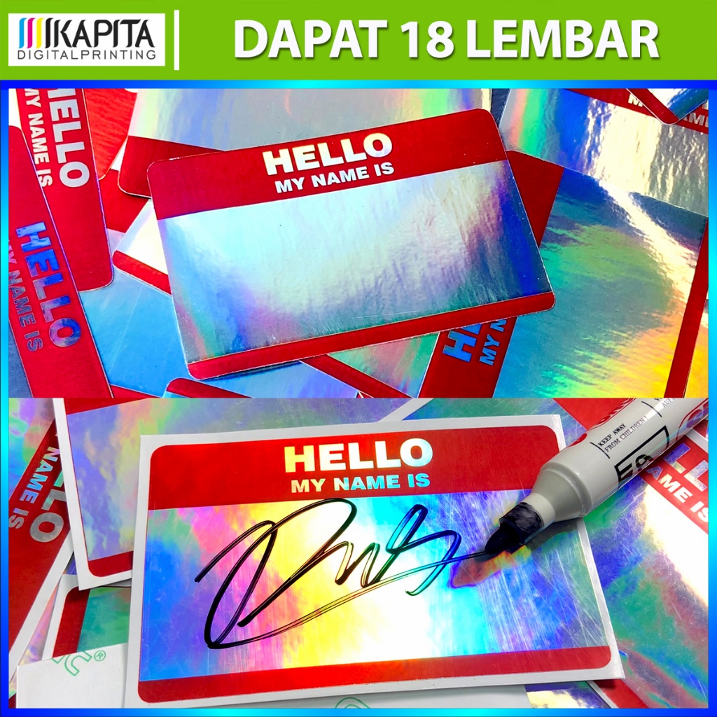 (18 ชิ้น) HELLO MY NAME IS สติ๊กเกอร์โฮโลแกรม สติ๊กเกอร์กราฟฟิตี้ วัสดุ Gratac สติ๊กเกอร์ติดแท็ก สติ๊กเกอร์วาเดล สวัสดีชื่อ ms คือ