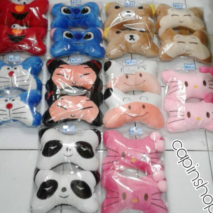 Limited 3IN1 LING // Moo Cow Doraemon Hello Kitty Monchichi หมอนรองศีรษะในรถยนต์