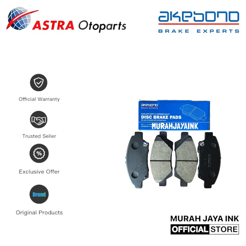 ผ้าเบรค/ผ้าเบรคหน้า AKEBONO HONDA NEW JAZZ CITY FREED MOBILIO ORIGINAL