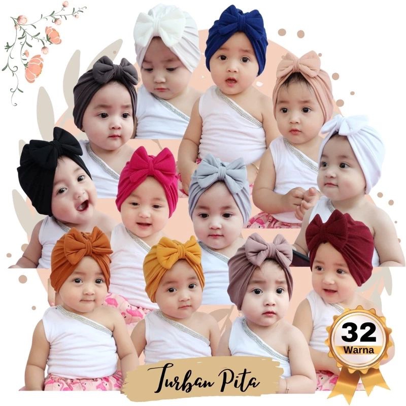 [moon baby]PLAIN RIBBON baby TURBAN 0-3 Years