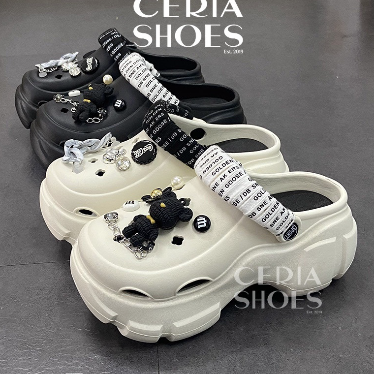 Murmerx4X8j Baim ผู้หญิง EVA Slop รองเท้าแตะนําเข้า 7 ซม.หนายางฟองน้ําวัสดุแพลตฟอร์มนุ่มยืดหยุ่น Ant