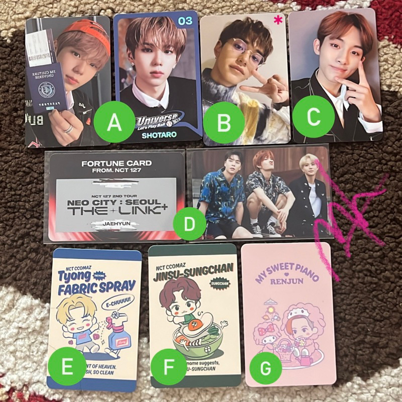 Photocard NCT WayV Taeyong Jaehyun Winwin Renjun Shotaro Sungchan Dick