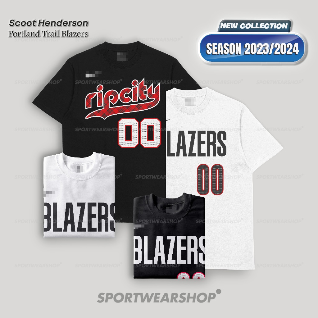 เสื้อยืดกีฬาบาสเก็ตบอล บาสเก็ตบอล ลาย Portland Trail Blazers Scoot Henderson NBA No 00 สําหรับผู้ชาย ผู้หญิง