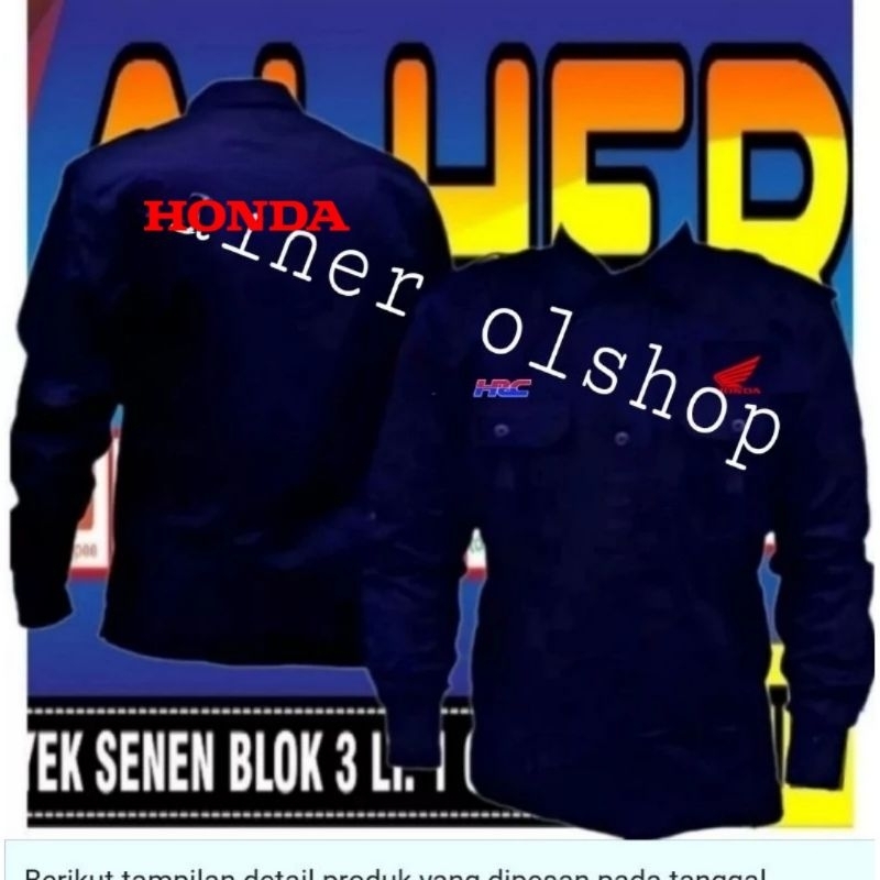 KEMEJA ล่าสุด Honda HRC เสื้อ Honda HRC เสื้อ Honda HRC ชุด Honda HRC Pdh Honda HRC เสื้อทํางาน Hond