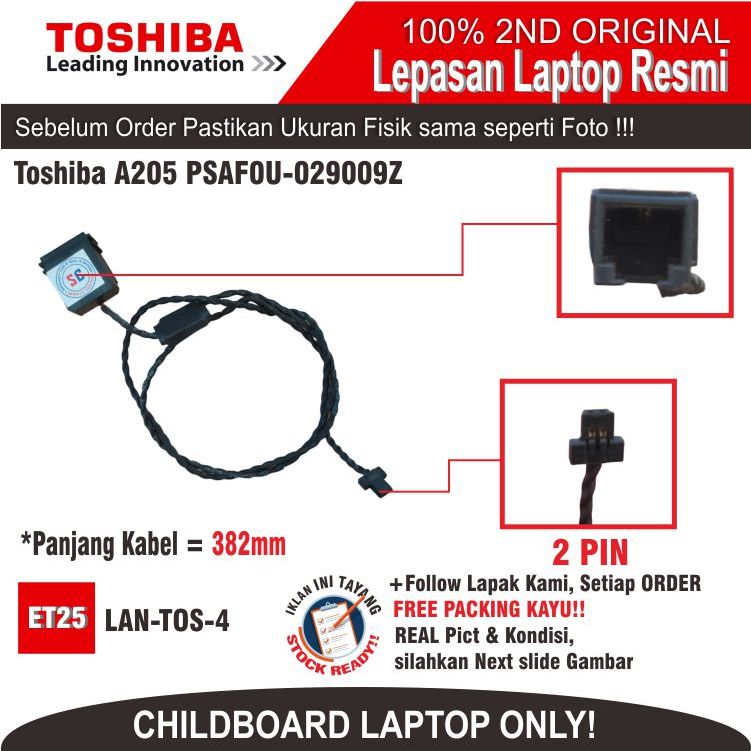 ET78 LAN-TOS-4 PORT LAN Toshiba A205 PSAF0U-029009Z 6070B0179703