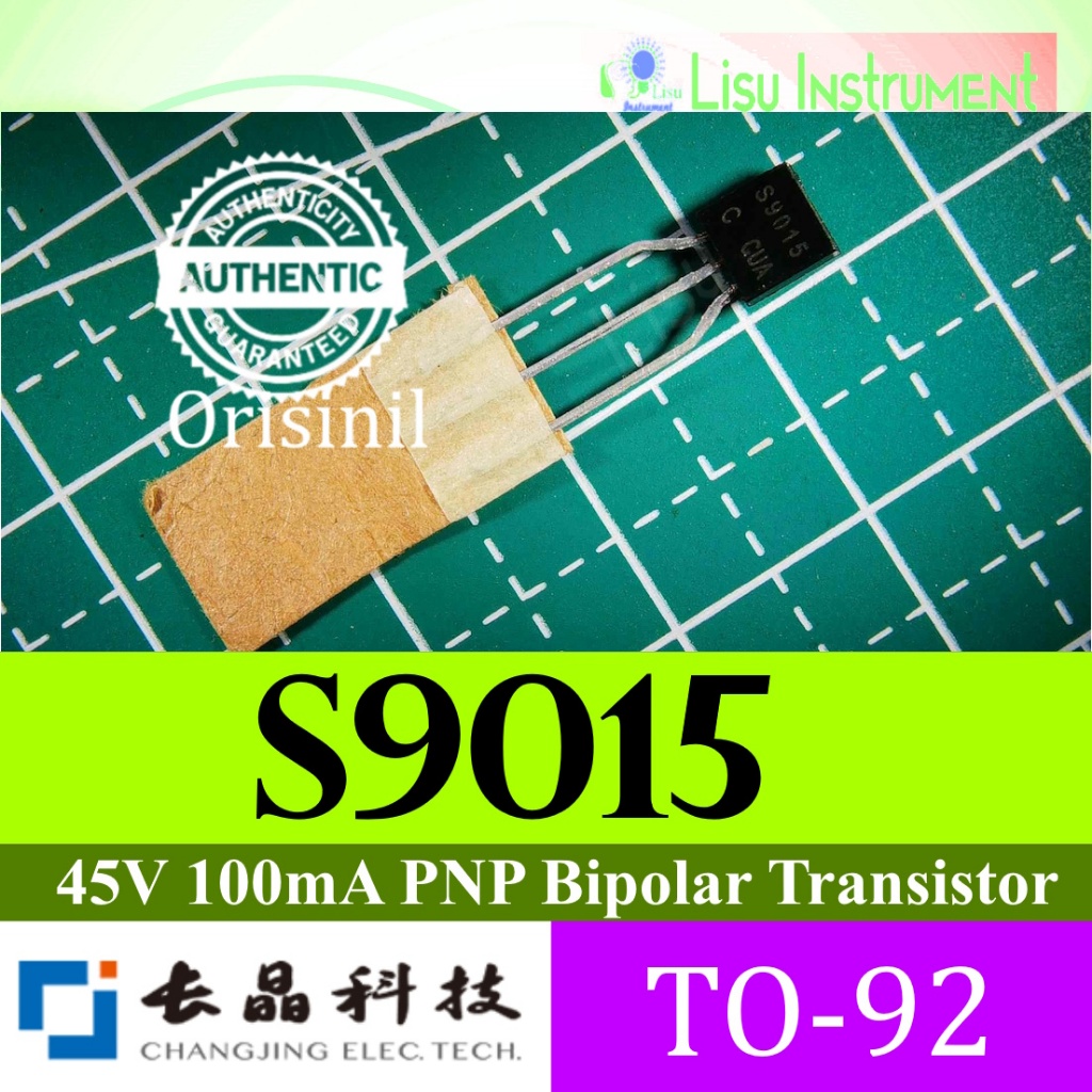 S9015 45V 100mA PNP Bipolar ทรานซิสเตอร์ BJT 9015 TO-92 CJ เดิม