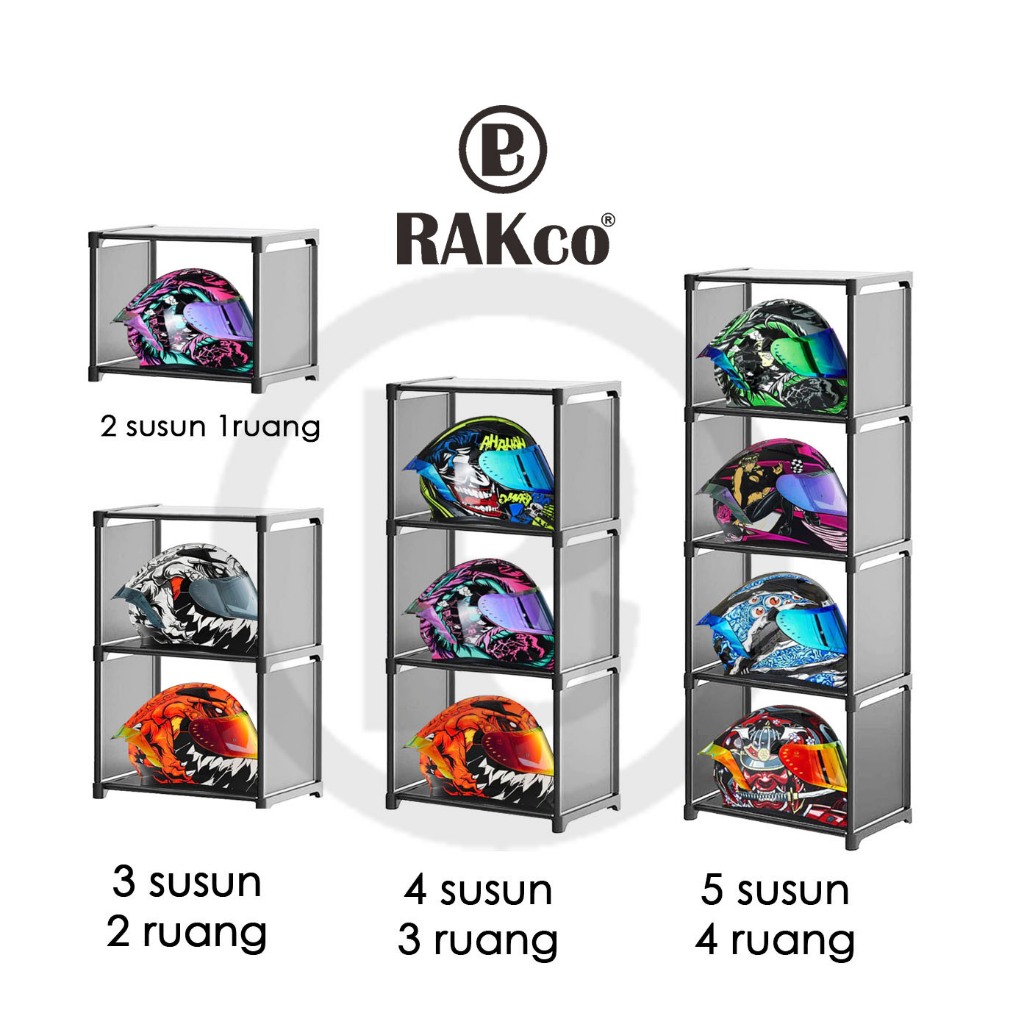 ชั้นวางหมวกกันน็อค 5 ชั้นมัลติฟังก์ชั่น / ออแกไนเซอร์อเนกประสงค์ 5 ชั้นแบบพกพา / ตู้หมวกกันน็อค