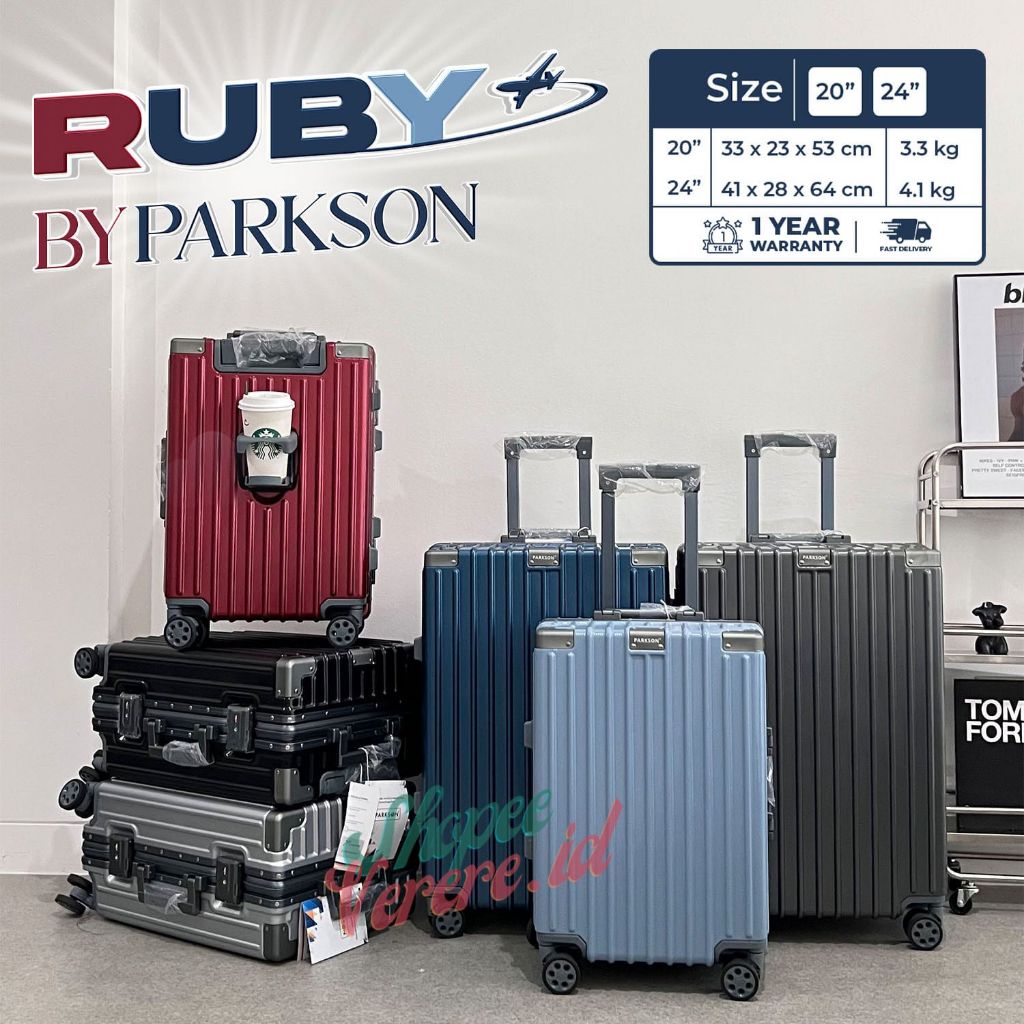 Ruby Series ของแท้ กระเป๋าเดินทาง กรอบอลูมิเนียม TSA 18 นิ้ว 20 นิ้ว และกระเป๋าเดินทาง 24 นิ้ว กันแตก
