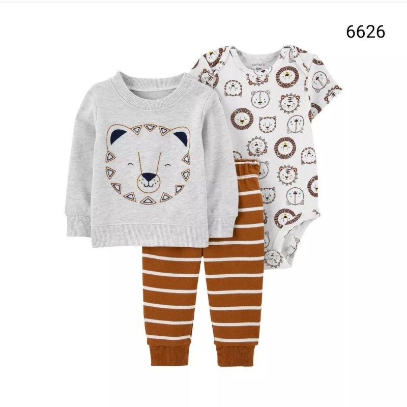 3ใน1 ชุดเสื้อเสือน้ําตาล 6626