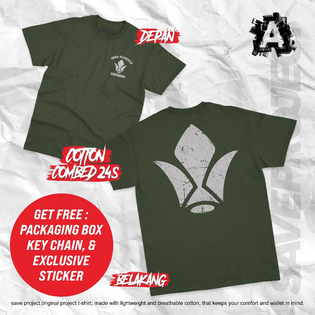 เสื้อยืด ARIEL NOAH MOBILE SUIT GUNDAM: IRON-BLOODED ORPHANS TEKKAUNISEX/LOGO เสื้อยืด/MOBILE SUIT G