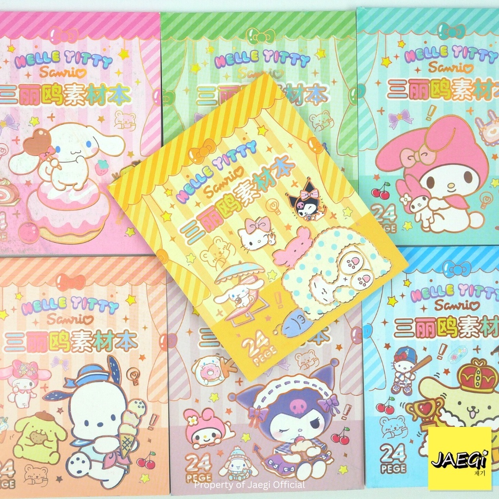 Sanrio Sticker Book Set My melody Cinnamoroll Kuromi Purin Sticker Book