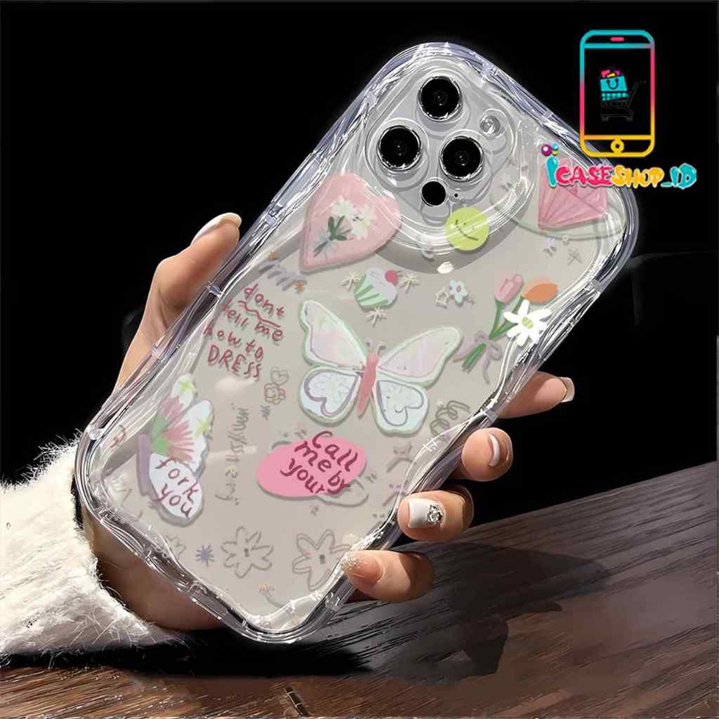 SS871 - SSP002 CUTE BUTTERFLY MOTIF CASE สําหรับ REALME 5 5i 8 8i 9i 10 11 12 12+ 13 PRO+ C1 C2 C11 