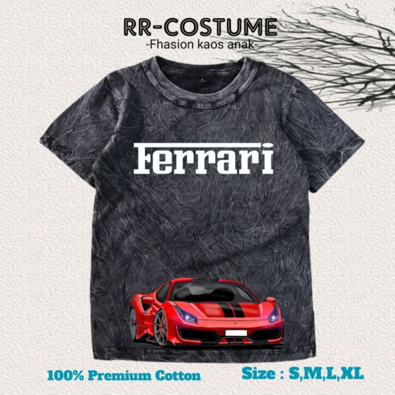 เสื้อผ้าเด็ก WASHED 24s FERRARI Car (ชื่อฟรี)