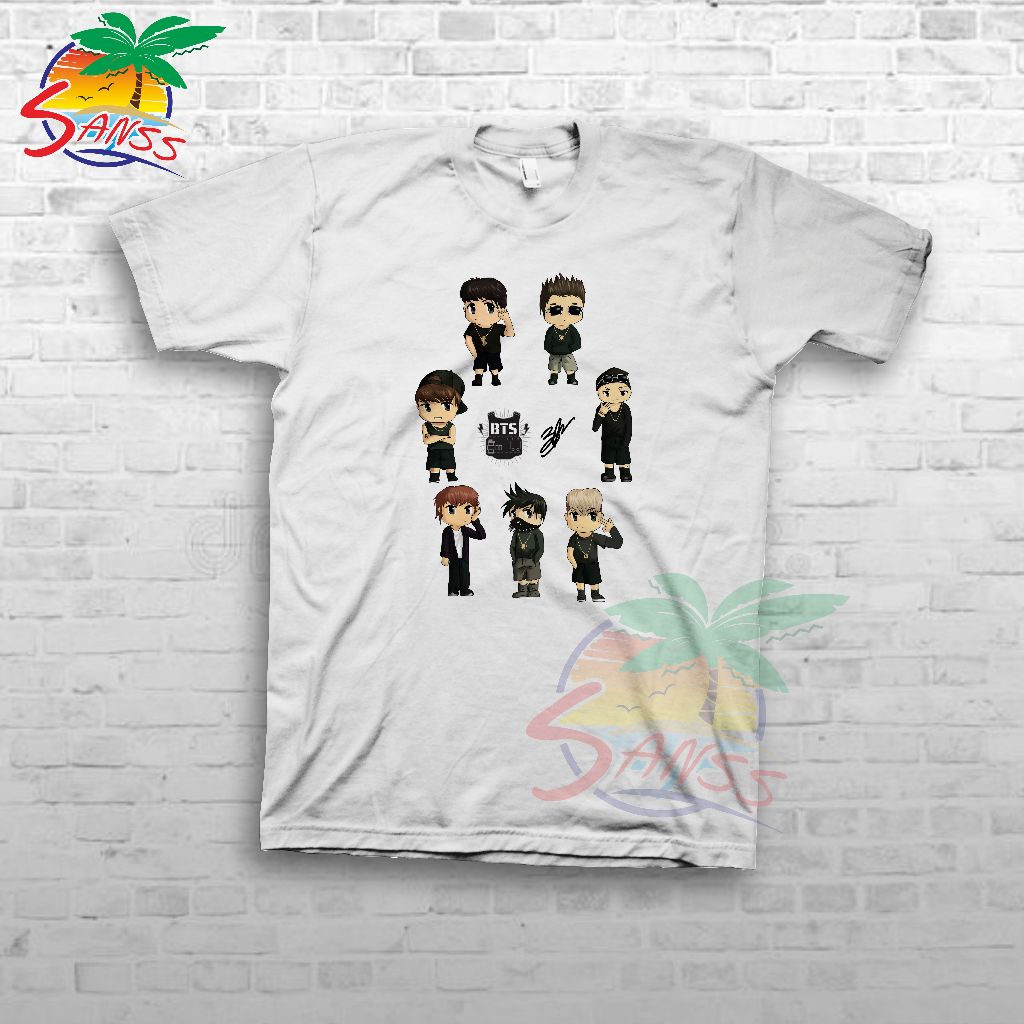 เสื้อยืด BTS การ์ตูน BTS ARMY เสื้อยืดแบบกําหนดเอง