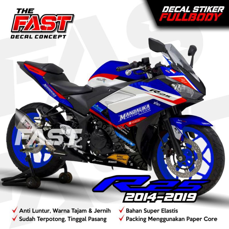 ⭐⭐⭐⭐⭐สติ๊กเกอร์รูปลอก Motor R25 สติ๊กเกอร์ R25 เต็มตัว Mandalika motif striping R25