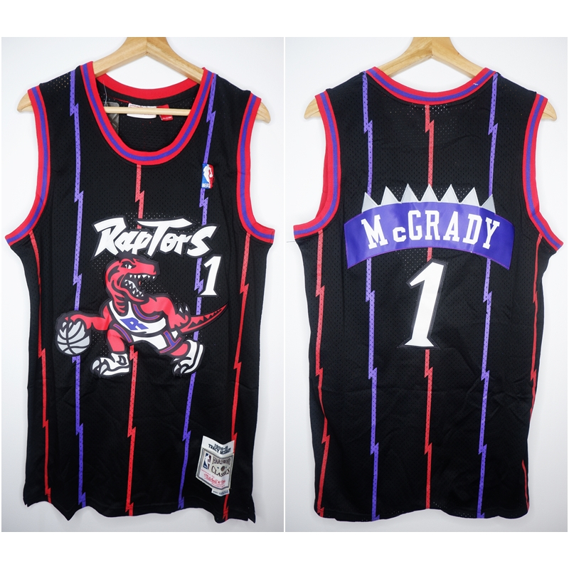 NBA CLASSIC HWC RAPTORS 1 TRACY MCGRADY RELOAD BLACK MITCHELL&NESS BASKETBALL JERSEY