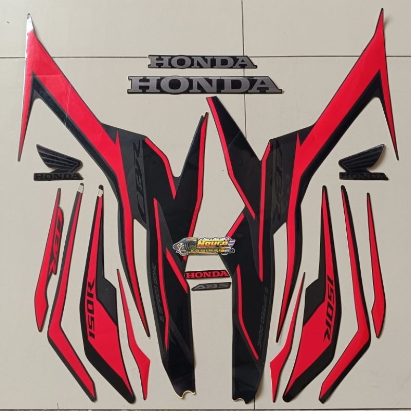Hitam Striping Honda Cbr 150 2022 2023 ใหม่ รถมอเตอร์ไซด์คุณภาพร่างกายสีดํา