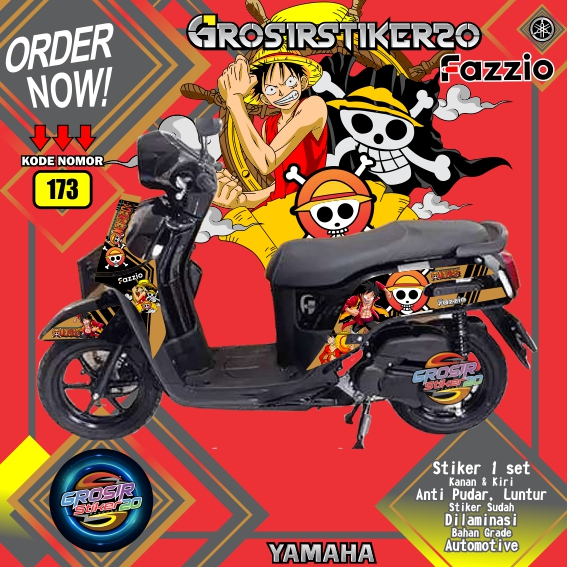 YAMAHA FAZIO VARIATION STRIPING ONEPIECE MOTIF / สติ๊กเกอร์อเนกประสงค์สําหรับรถจักรยานยนต์