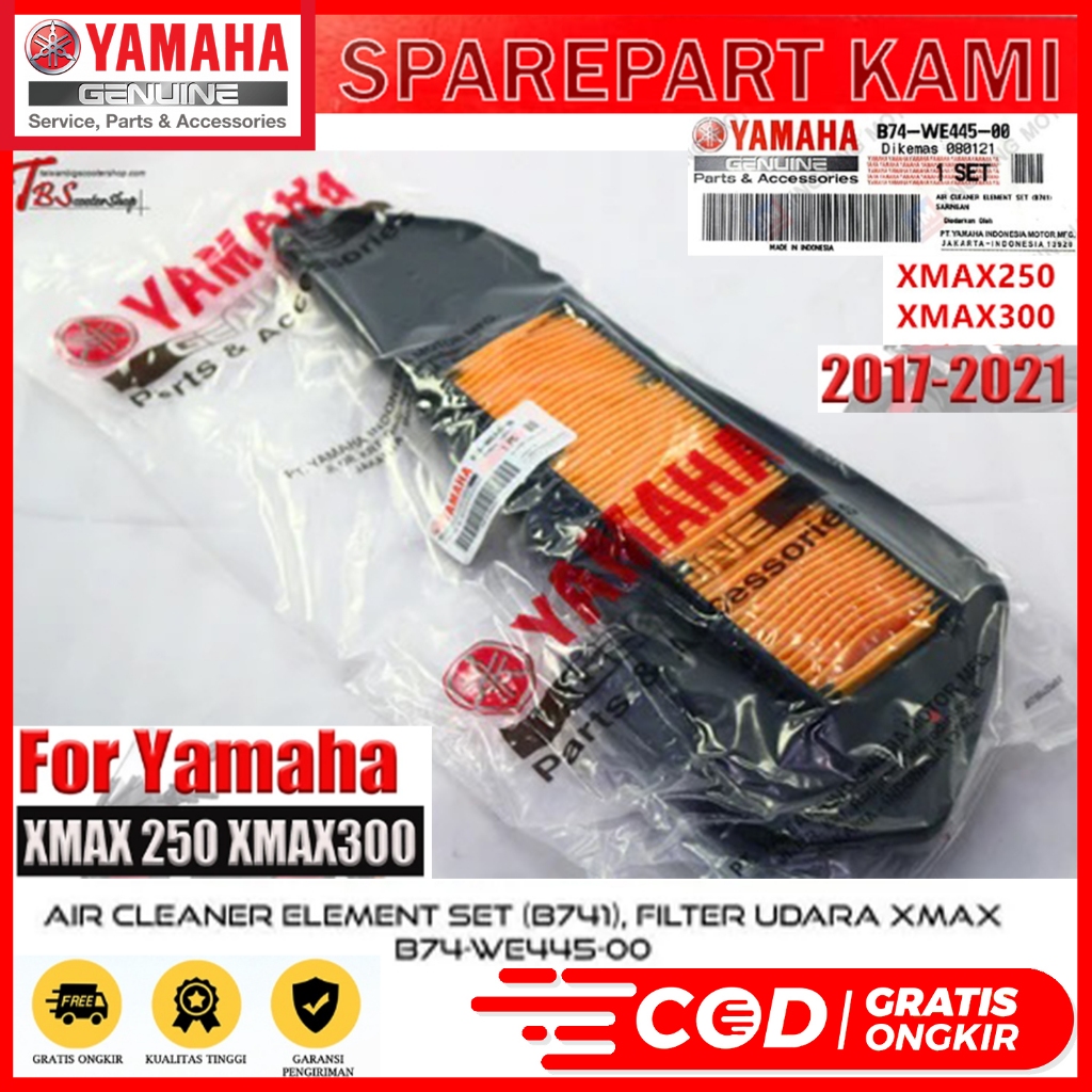 กรองอากาศกรองอากาศ ELEMENT ASSY AIR CLEANER XMAX X MAX 250 300 B74-WE445-00