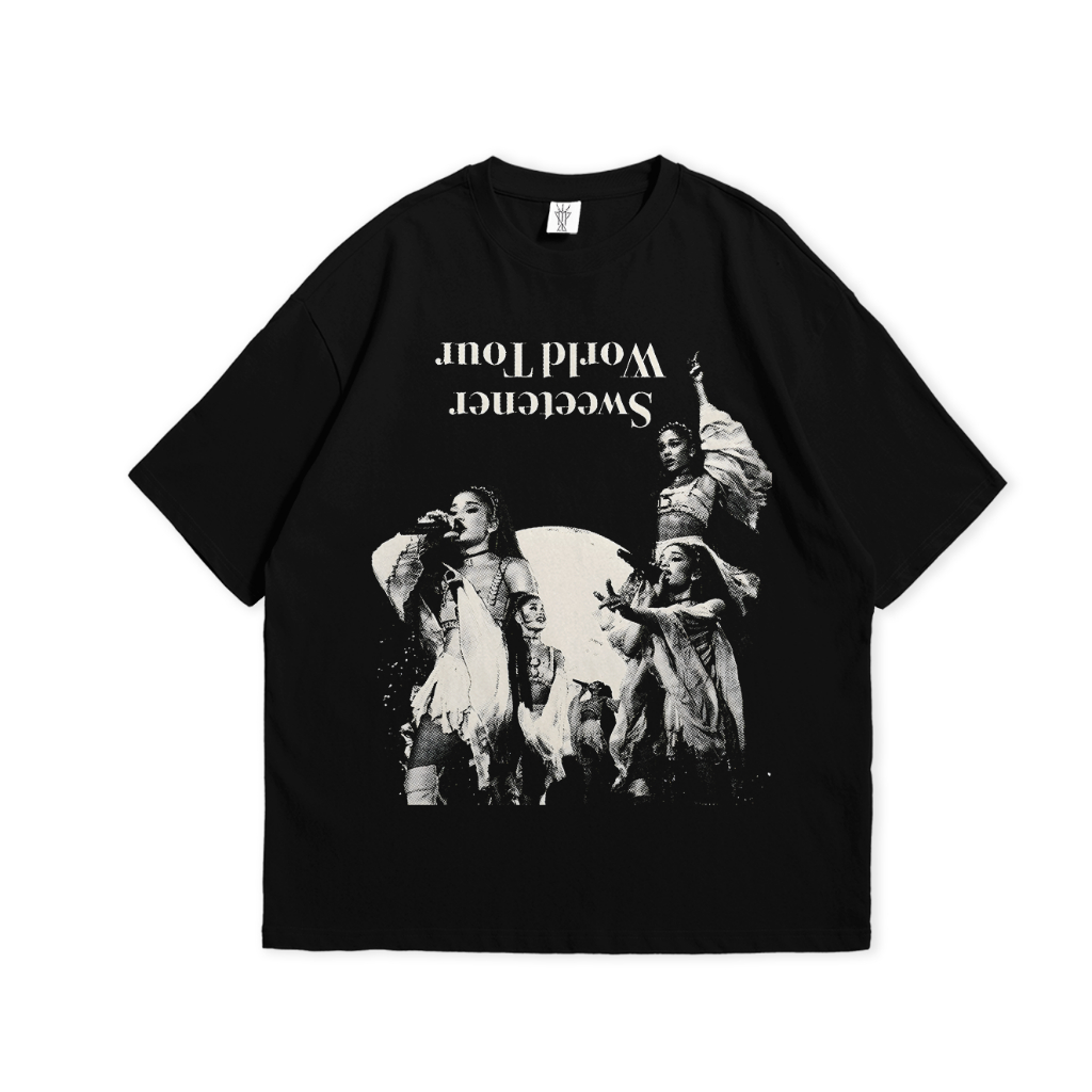 เสื้อยืด ARIANA GRANDE SWEETENER WORLD TOUR Y2K | เสื้อยืด OVERSIZE BLACK STYLE Y2K VINTAGE BOOTLEG 