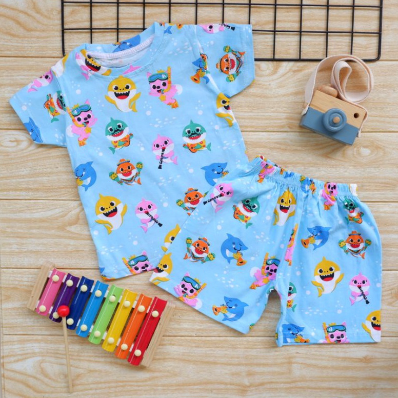 กระแสล่าสุด.. ใหม่ BABY SHARK / ชุดเสื้อยืด BLUE BABY SHARK CHILDRENS / BABY SHARK HK