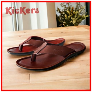 Kickers Mens Leather Flip Flops อย่างเป็นทางการ Mens Flip Fl…