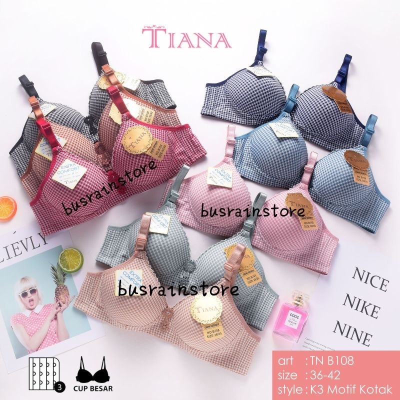 BH TIANA art B108 /B106 JUMBO Bra tiana ผู้ใหญ่ / ตะขอ 3 ชุดชั้นใน tiana