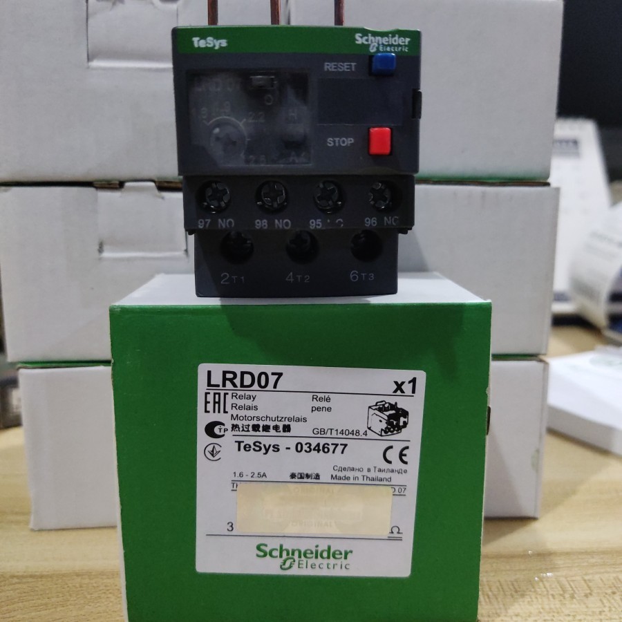 รีเลย์โอเวอร์โหลดความร้อน TOR Schneider Electric LRD07 1.6A-2.5A LRD 07