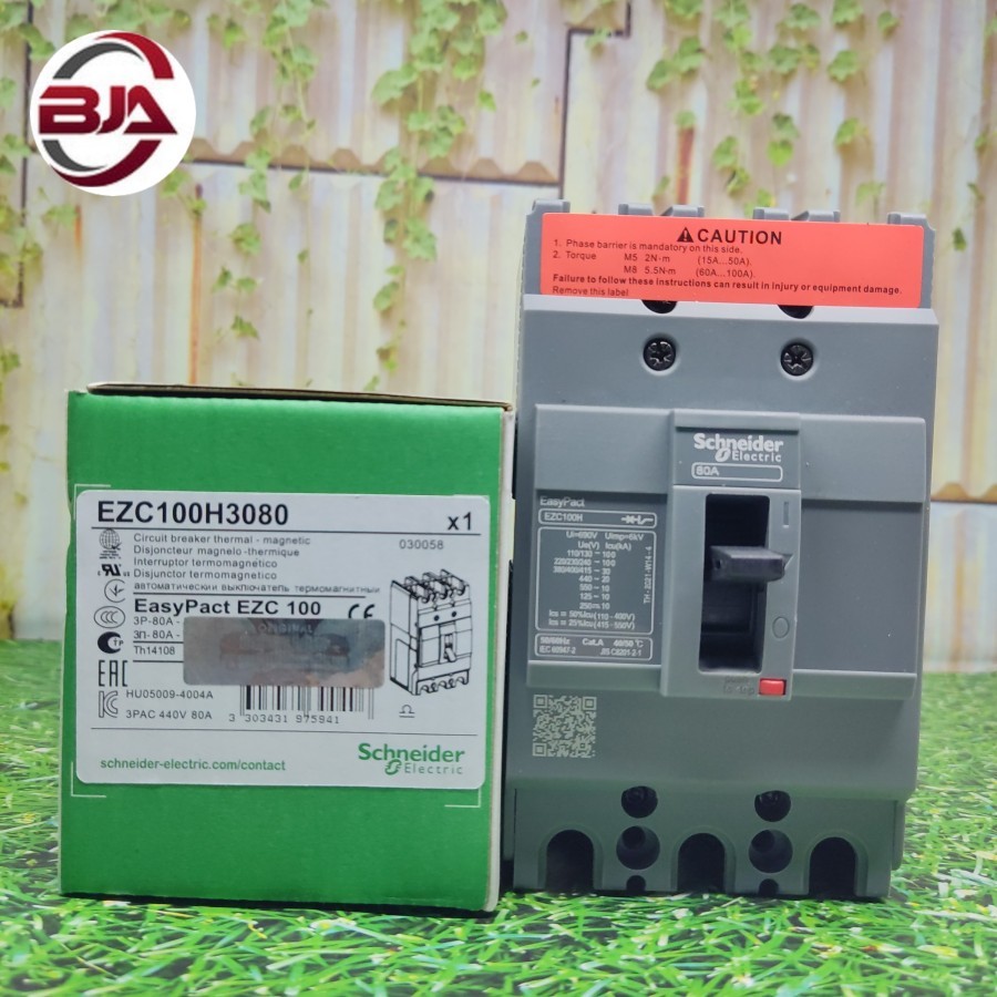 Mccb Electric Schneider เบรกเกอร์ EZC100H 3P 80A 3 เฟส 80 A EZC100H3080