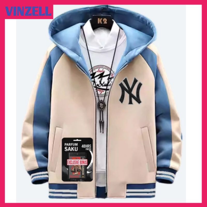 เสื้อฮู้ดขนาดใหญ่ NEW YORK BEIGE DENIM MUDA S-6XL (7XL) JUMBO MENS ZIPPER/ZPPER HOODIE JACKET MIX CO