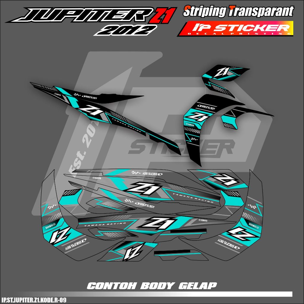 JUPITER Z1 YAMAHA RACING IP STRIPING สติ๊กเกอร์มอเตอร์ไซค์ สติ๊กเกอร์ TRANSPARKENT HOLOGRAM IP.CODE 