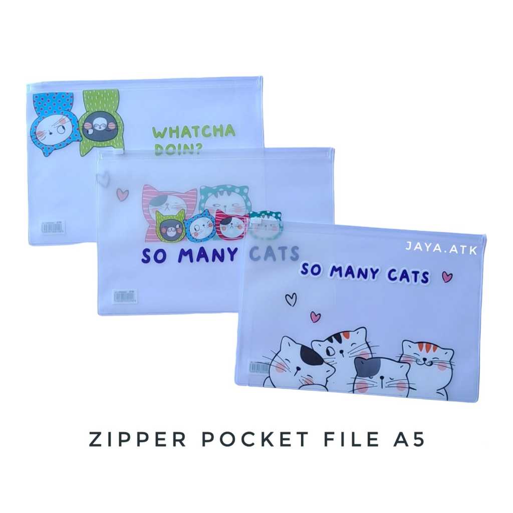 A5 ZIPPER POCKET MAP CUTE MOTIF DOCUMENT FILE ZIP BAG M&G ADM929FP