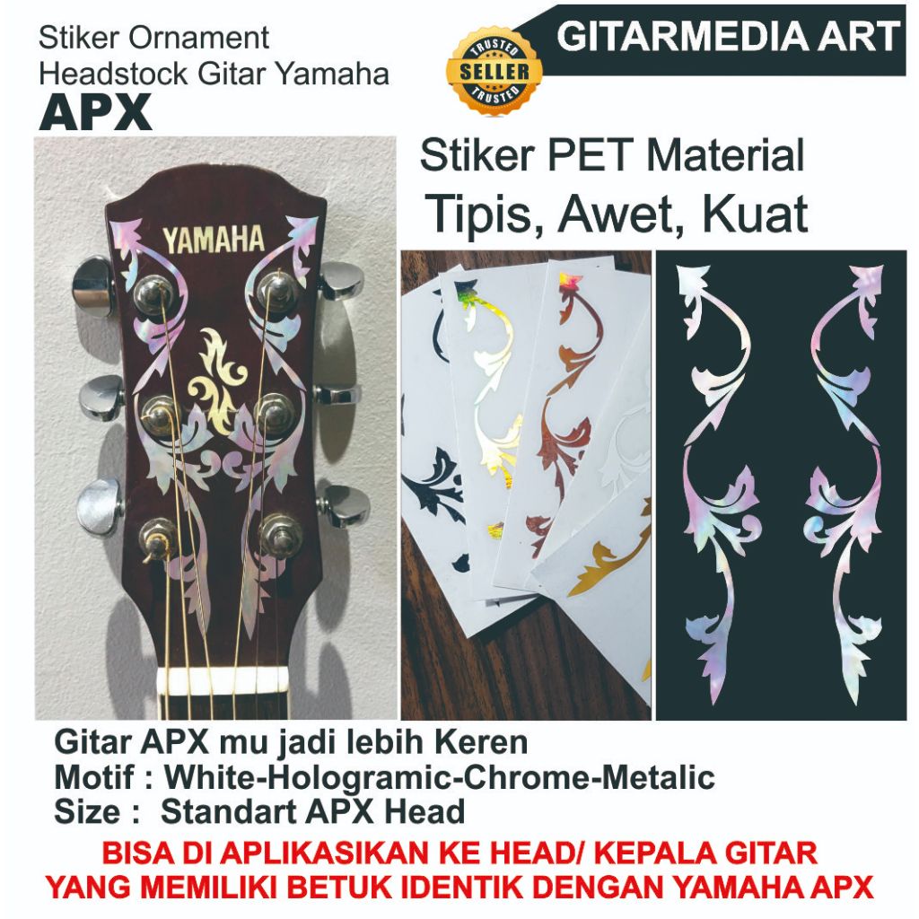 สติกเกอร์ รูปหัวกีตาร์ สําหรับตกแต่งกีตาร์