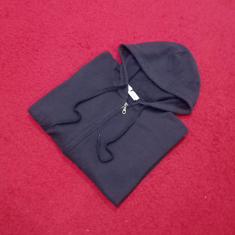 Gildan Navy BNWT Zip Hoodie Size M ถึง L