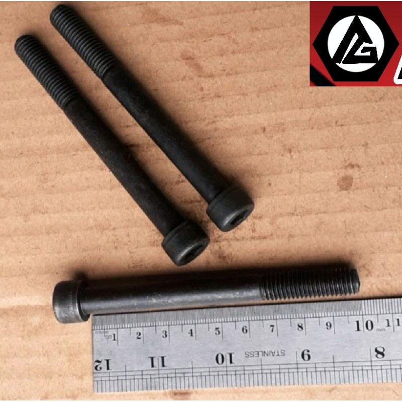 Bolt L M8x100 (10 ซม.) กุญแจ L6 เหล็กสีดํา / Hex Socket L M8 x 100 (Bolt 12)