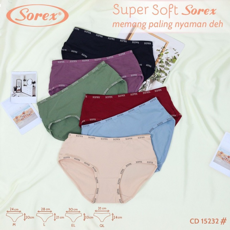 (1ชิ้น) กางเกงชั้นในผู้หญิง Sorex Midi 15232 Super Soft Cool