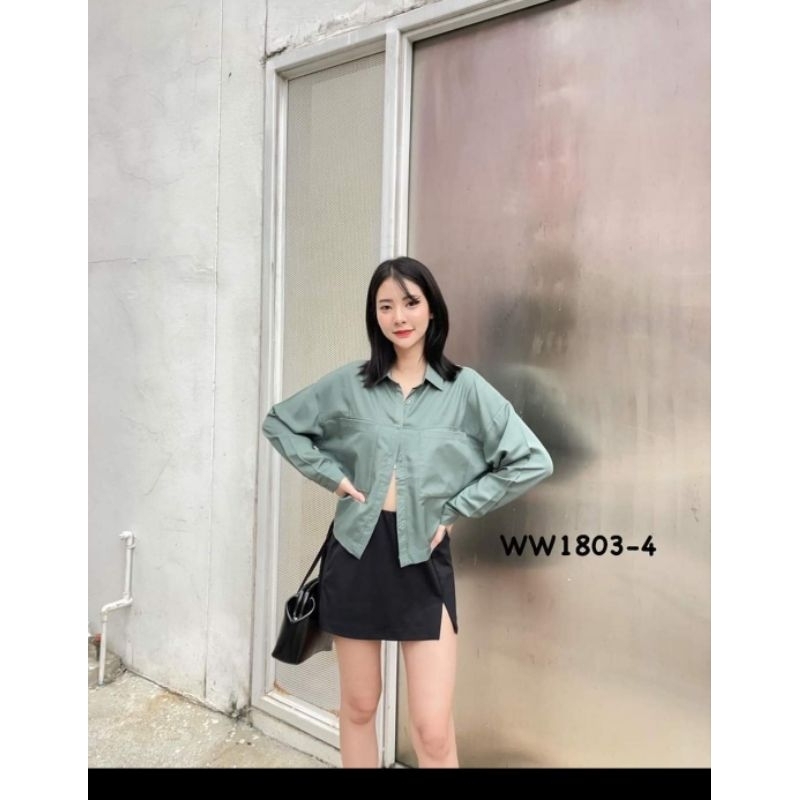 เคเมะจา ! Wanwan clothing bangkok เสื้อเชิ้ตผู้หญิงกึ่งครอปนําเข้า วัสดุพรีเมียมสุดๆ