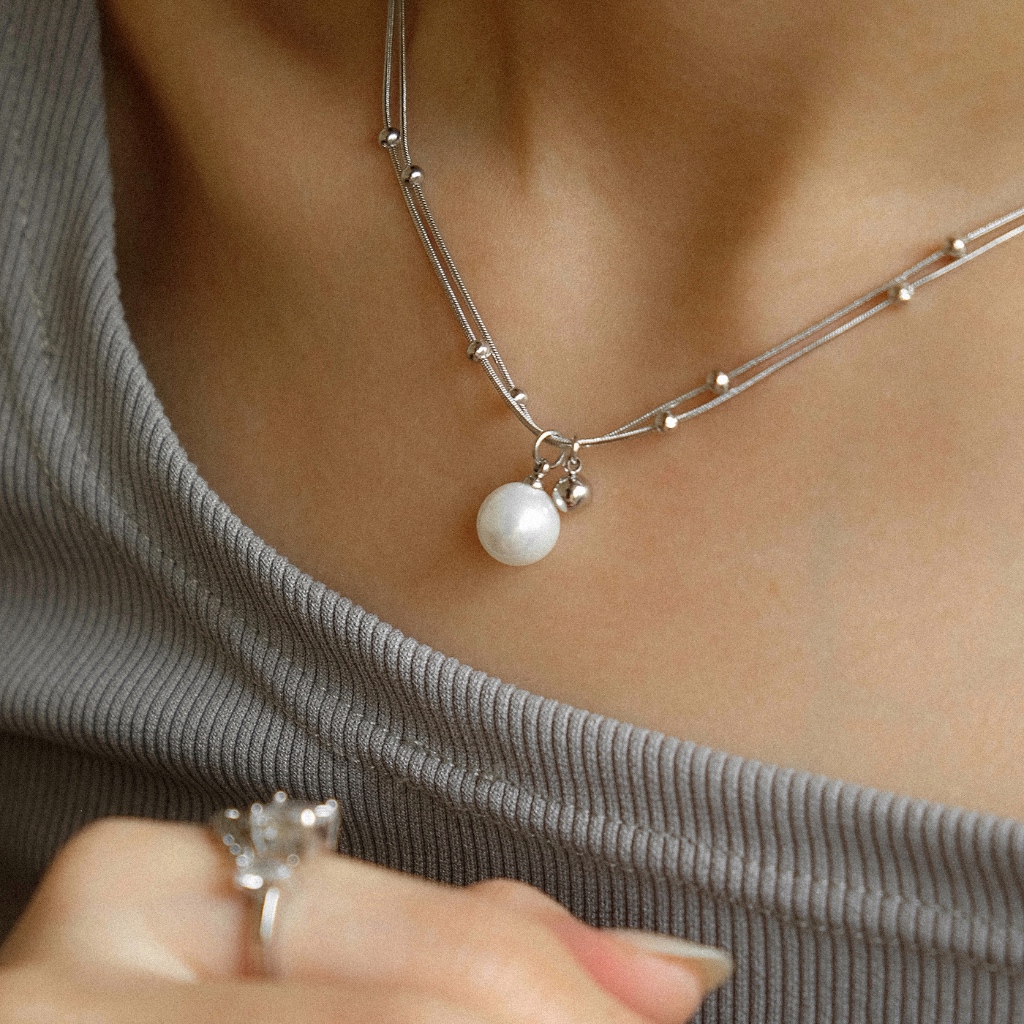 Arnaé Archive Layered Pearl Necklace สร้อยคอมุกสแตนเลส Unisex Anti-Rust