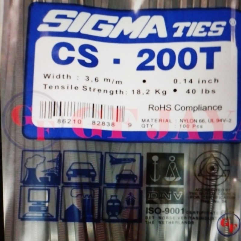 SIGMA CS 200T 20CM TIE CABLE TIE CABLE