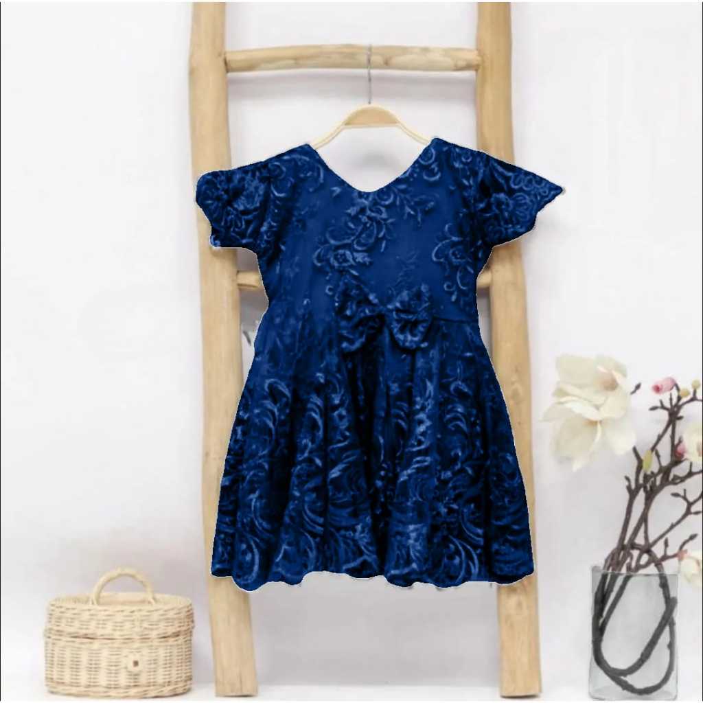 SABRINA BROCADE DRESS FOR GIRLS 1-8 YEARS OLD // FREE CHOICE OF COLOR // และ
